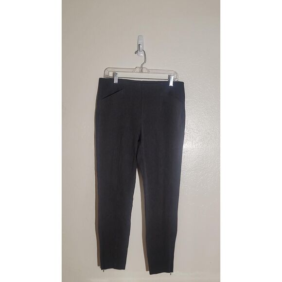 Old Navy Women's EUC Gray High Waisted Skinny Pull-on Pixie Pants sz L Ankle Zip - Picture 3 of 7